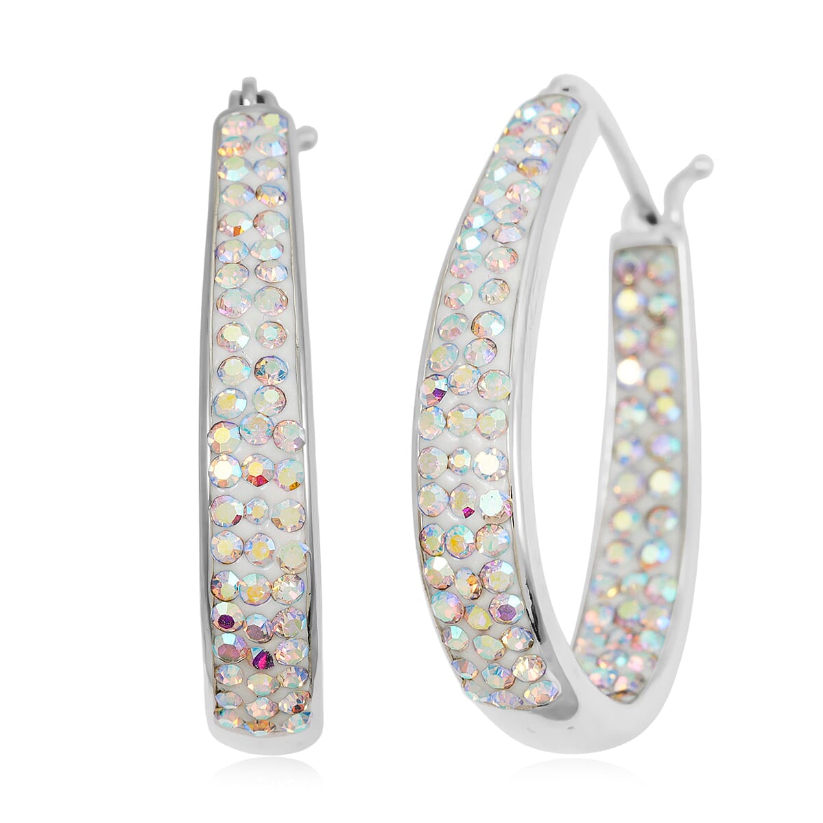 Simulated Diamond Earrings in Silvertone