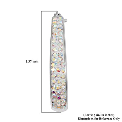 Simulated Diamond Earrings in Silvertone