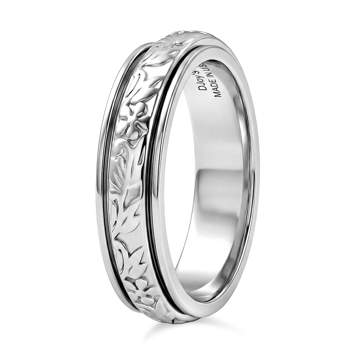 D'Joy Stackable Ring in Platinum Over Sterling Silver (Size 6.0) 4.30 Grams image number 3