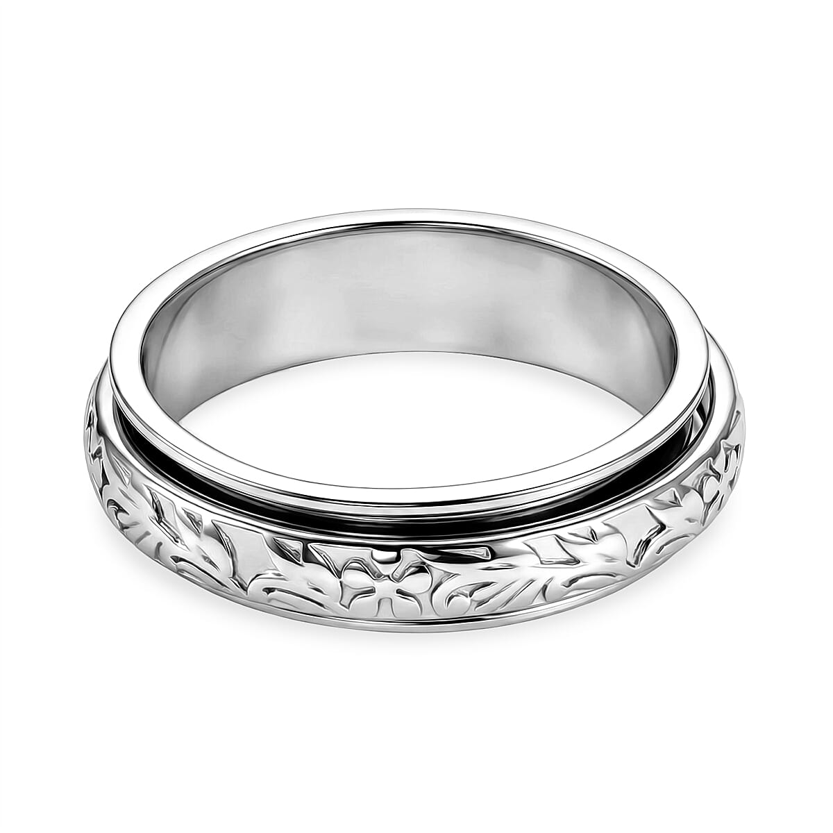 D'Joy Stackable Ring in Platinum Over Sterling Silver (Size 6.0) 4.30 Grams image number 4