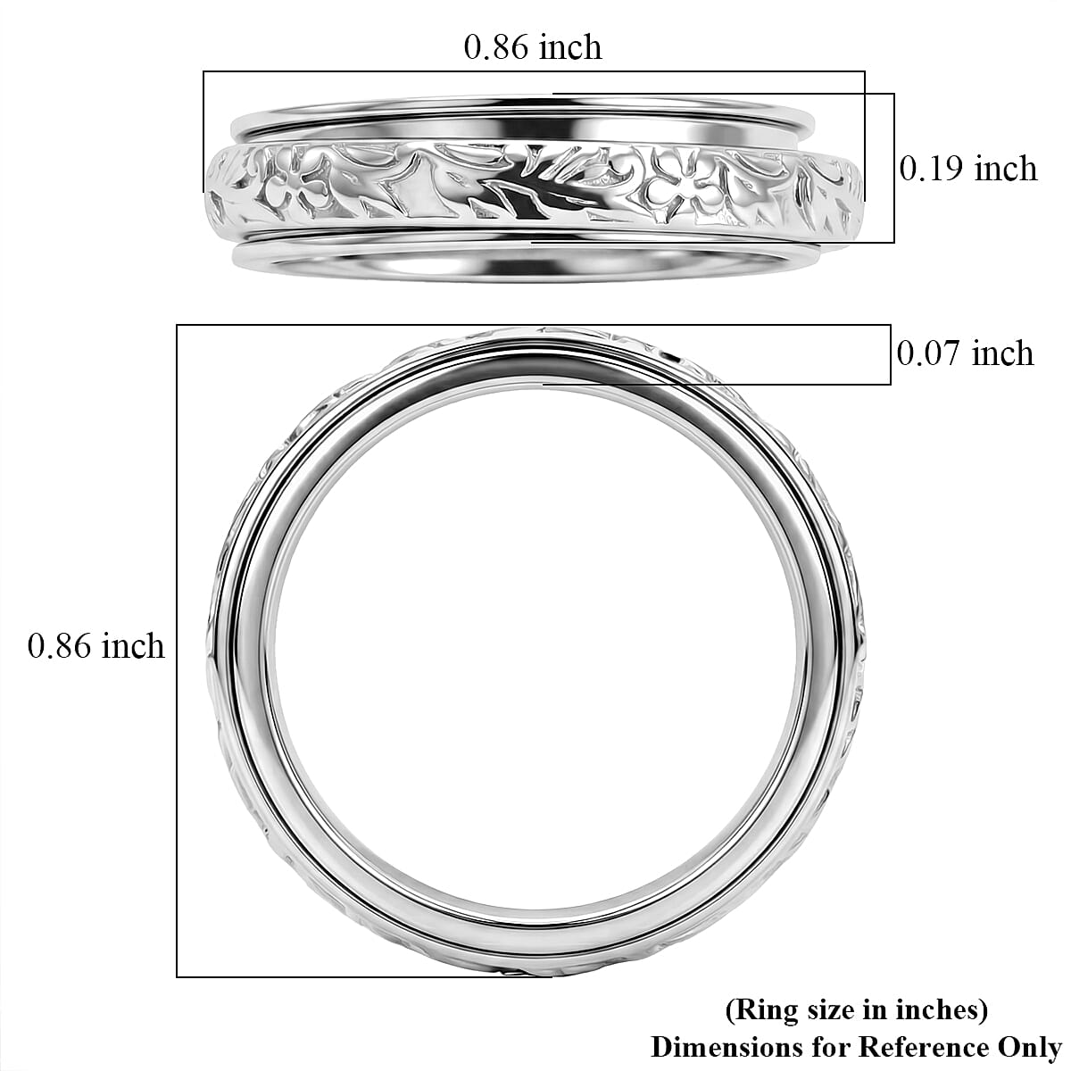 D'Joy Stackable Ring in Platinum Over Sterling Silver (Size 6.0) 4.30 Grams image number 5