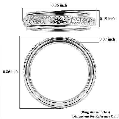 D'Joy Stackable Ring in Platinum Over Sterling Silver (Size 9.0) 4.30 Grams