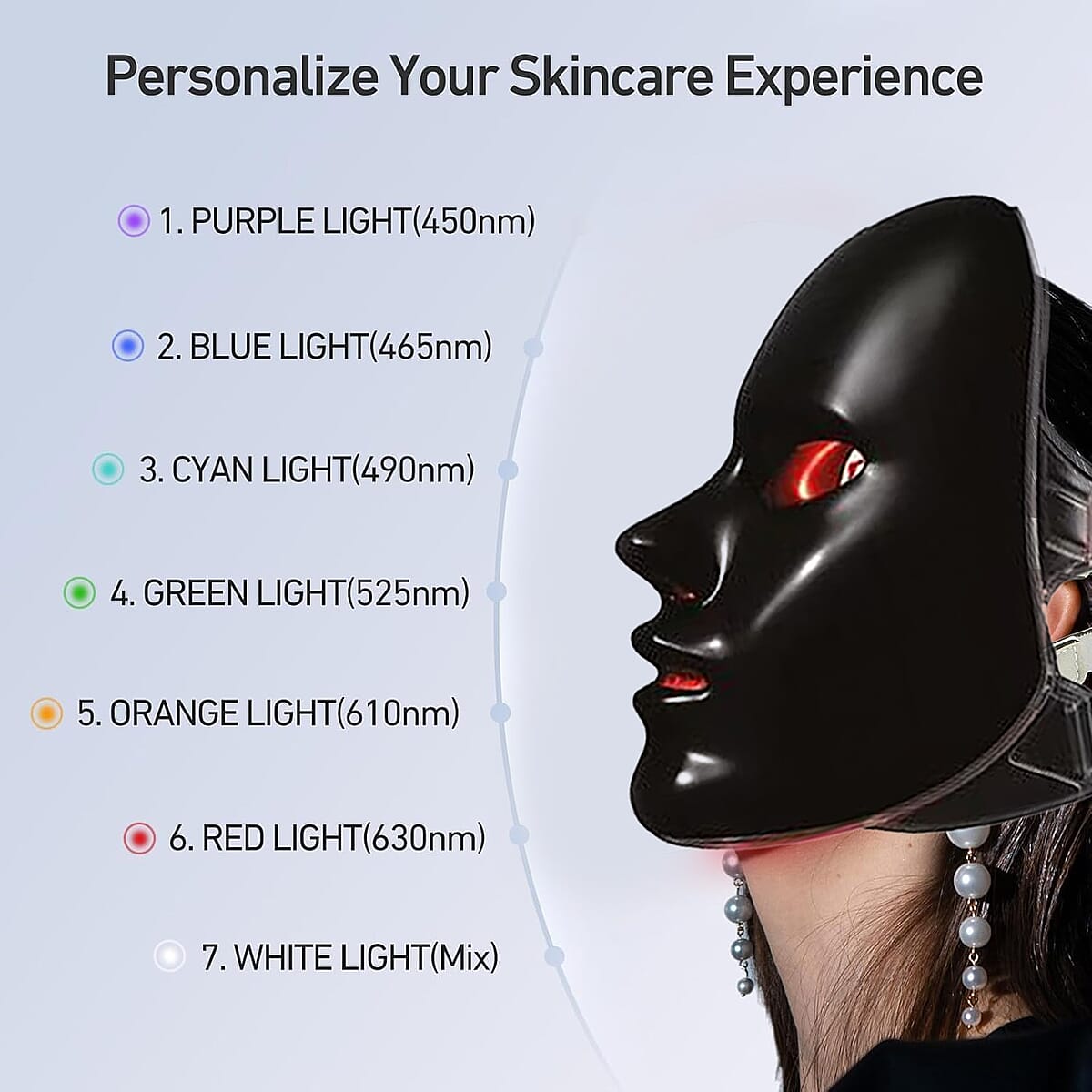 Pursonic Black 7-in-1 LED Light Therapy Face Mask image number 4