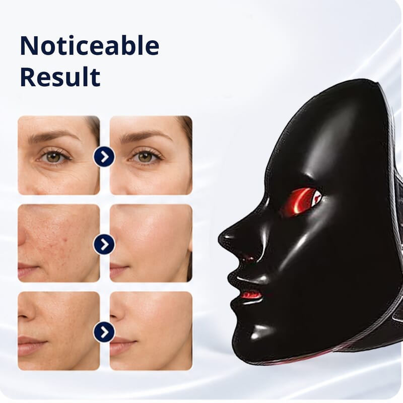 Pre Labor Day Deal Pursonic Black 7-in-1 LED Light Therapy Face Mask