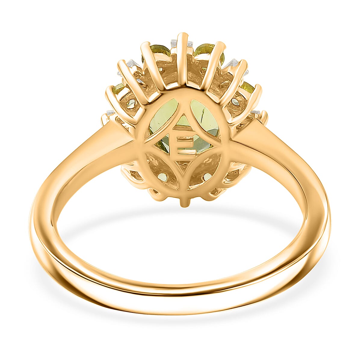 EverTrue Hebei Peridot and Moissanite 2.00 ctw Ring in 18K Yellow Gold Plated (Size 10.0) image number 4