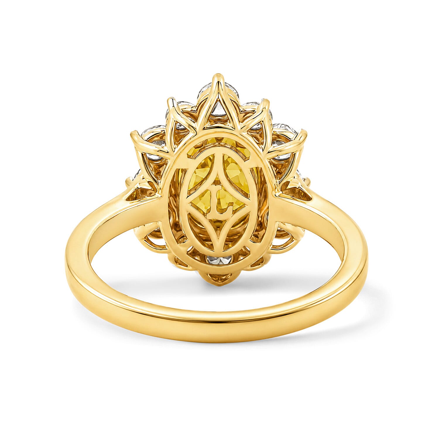 Certified & Apprasied AAA Sava Sphene and Luxuriant Lab Grown Diamond G-H SI 2.96 ctw Ring in 10K Yellow Gold (Size 10.0)