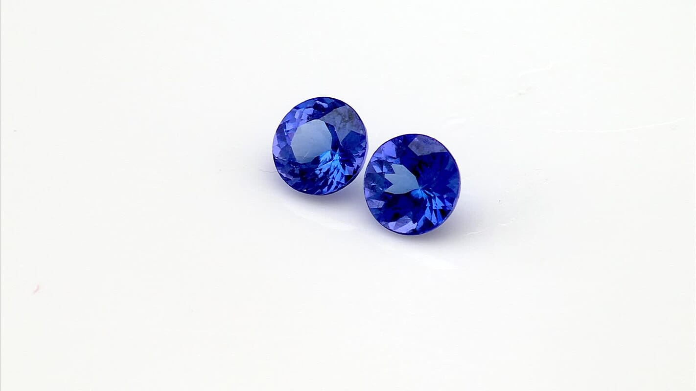 Set of 2 AAA Tanzanite (Rnd 5 mm) 1.00 ctw