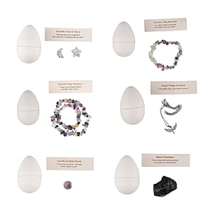 14pcs Easter box1pc Selenite Raw Stone Size: about 3cm X 1.5cmWeight: about 18grams1pc Star + 1pc Moon Size: about 20 X 20 X 6mmWeight: Star is 3gMoon is 1.6gm1pc tiny amethyst palm round stoneSize: about 1.6-2.0cm, thickness 0.6-0.7cmWeight: ab