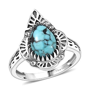 D'Joy Artisan Crafted Premium Blue Moon Turquoise 1.80 ctw Ring in Sterling Silver (Size 10.0)