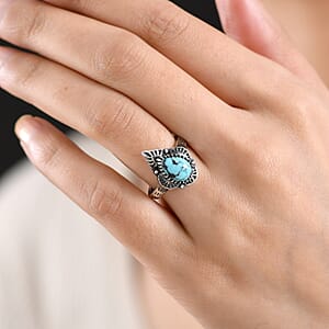 D'Joy Artisan Crafted Premium Blue Moon Turquoise 1.80 ctw Ring in Sterling Silver (Size 10.0)