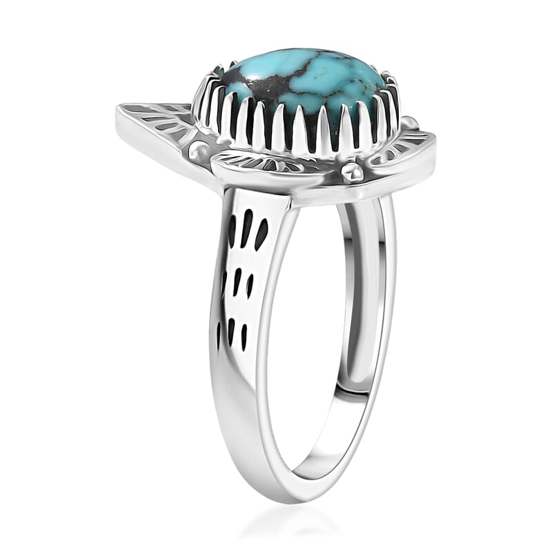 D'Joy Artisan Crafted Premium Blue Moon Turquoise 1.80 ctw Ring in Sterling Silver (Size 10.0)