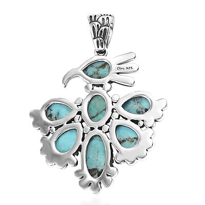 D'Joy Artisan Crafted Premium Blue Moon Turquoise 5.30 ctw Pendant without Chain in Sterling Silver