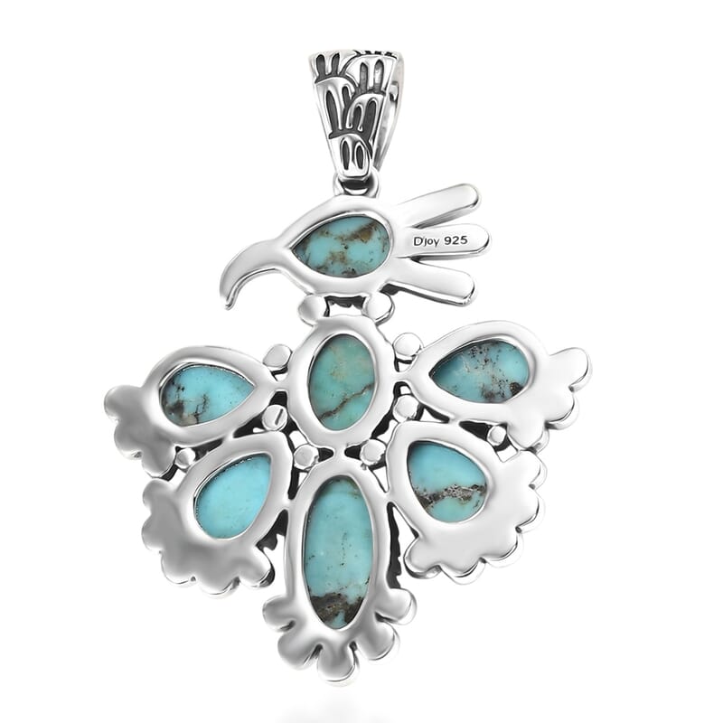 D'Joy Artisan Crafted Premium Blue Moon Turquoise 5.30 ctw Pendant without Chain in Sterling Silver