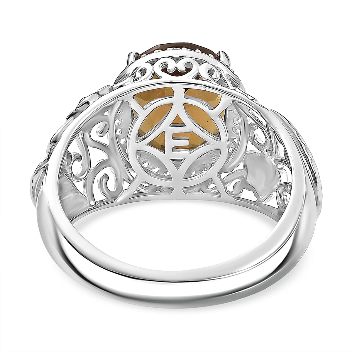 EverTrue Autumn Alexite and White Zircon 4.90 ctw Maple Majesty Ring in 18K YG Plated and Platinum Bond (Size 9.0) (Del. in 10-12 Days) image number 4