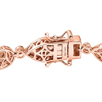 D'Joy Natural Pink and White Diamond I3 2.50 ctw Endless Love Drop Bracelet
