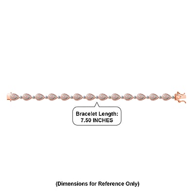 D'Joy Natural Pink and White Diamond I3 2.50 ctw Endless Love Drop Bracelet