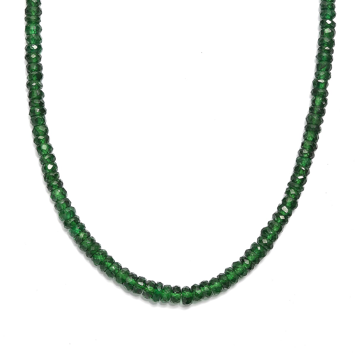 Certified & Appraised Rhapsody AAAA Tsavorite Garnet 58.00 ctw Necklace in 950 Platinum 18 Inches (Del. in 10-12 Days) image number 3