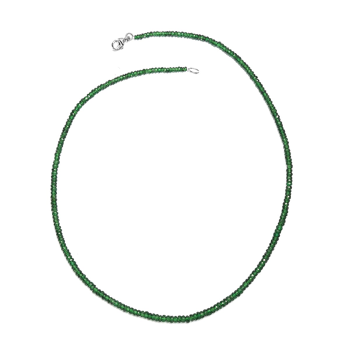 Certified & Appraised Rhapsody AAAA Tsavorite Garnet 58.00 ctw Necklace in 950 Platinum 18 Inches (Del. in 10-12 Days) image number 4