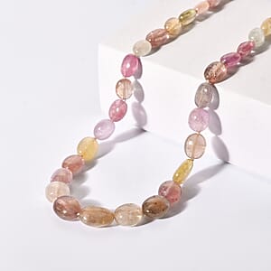 Luxoro 10K Yellow Gold Natural Unheated Multi Sapphire  Necklace (Size - 18) 130.00 ctw