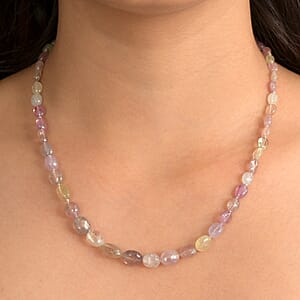 Luxoro 10K Yellow Gold Natural Unheated Multi Sapphire  Necklace (Size - 18) 130.00 ctw