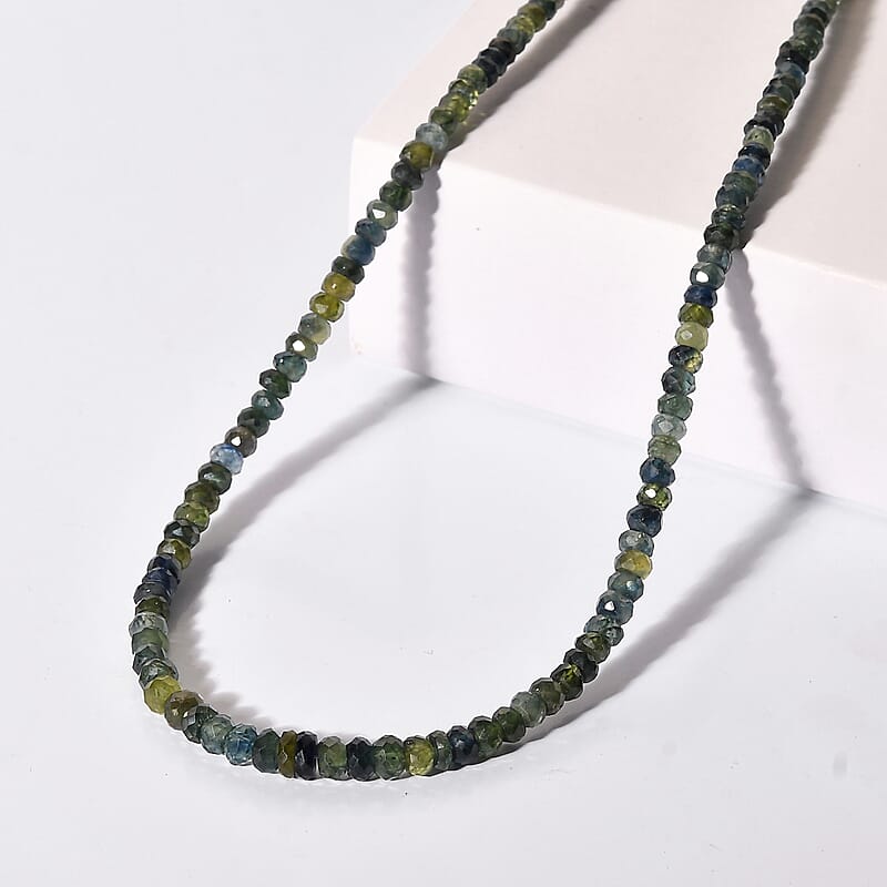 Certified and Appraised Luxoro Premium Montana Sapphire 70.00 ctw Necklace in 10K Yellow Gold 18 Inches