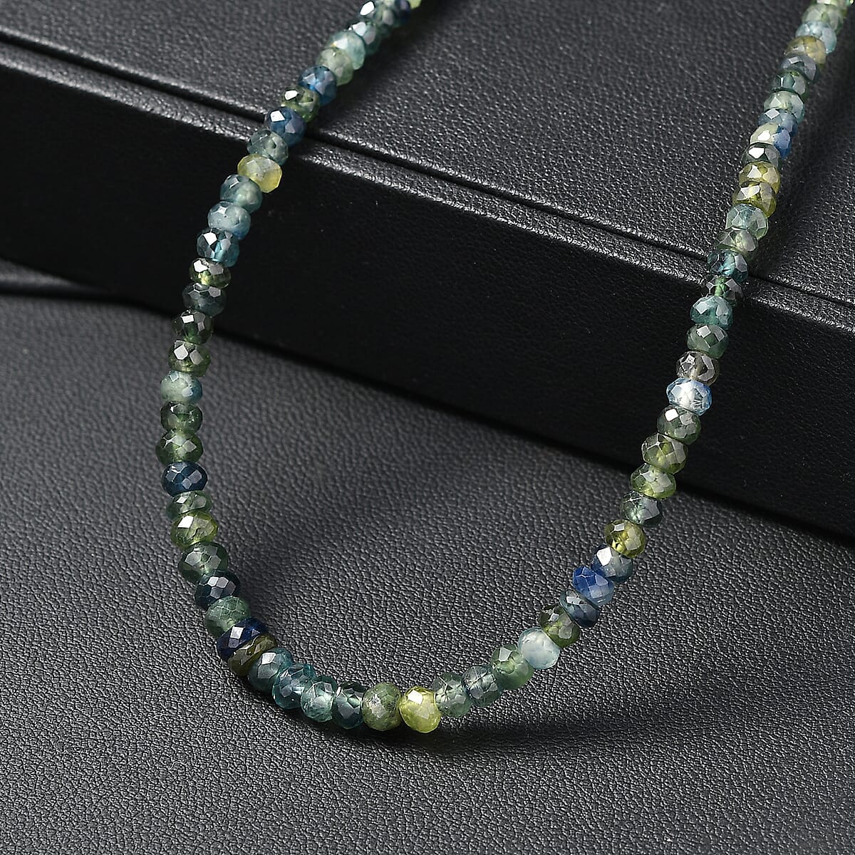 Certified & Appraised Luxoro AAA Montana Sapphire 70.00 ctw Necklace in 10K Yellow Gold 18 Inches (Del. in 10-12 Days) image number 1