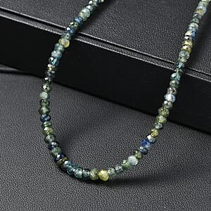 Certified & Appraised Luxoro AAA Montana Sapphire 70.00 ctw Necklace in 10K Yellow Gold 18 Inches (Del. in 10-12 Days)