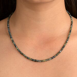 Certified & Appraised Luxoro AAA Montana Sapphire 70.00 ctw Necklace in 10K Yellow Gold 18 Inches (Del. in 10-12 Days)
