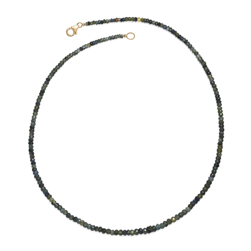 Certified and Appraised Luxoro Premium Montana Sapphire 70.00 ctw Necklace in 10K Yellow Gold 18 Inches