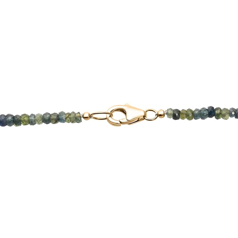 Certified and Appraised Luxoro Premium Montana Sapphire 70.00 ctw Necklace in 10K Yellow Gold 18 Inches