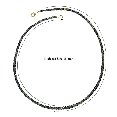 Certified and Appraised Luxoro Premium Montana Sapphire 70.00 ctw Necklace in 10K Yellow Gold 18 Inches
