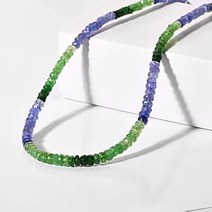 D'Joy Tanzanite ,  Tsavorite Garnet  Necklace (18-20 Inches) in 18K YG VermeilSterling Silver 65.00 ctw