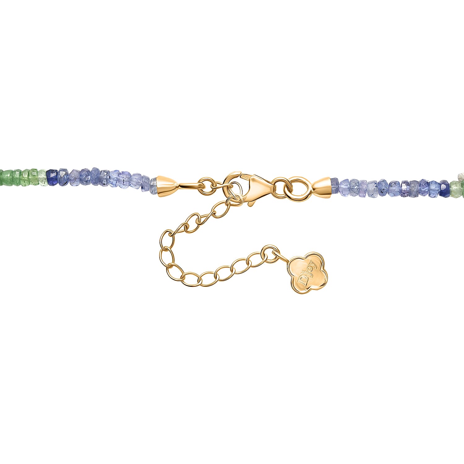 Certified & Appraised D'Joy Premium Tanzanite and Tsavorite Garnet 67.00 ctw Beaded Necklace in 18K Vermeil Yellow Gold Over Sterling Silver 18-20 Inches