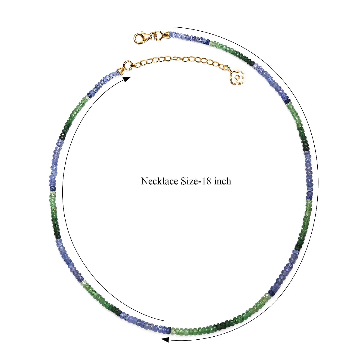 D'Joy Tanzanite ,  Tsavorite Garnet  Necklace (18-20 Inches) in 18K YG VermeilSterling Silver 65.00 ctw image number 7