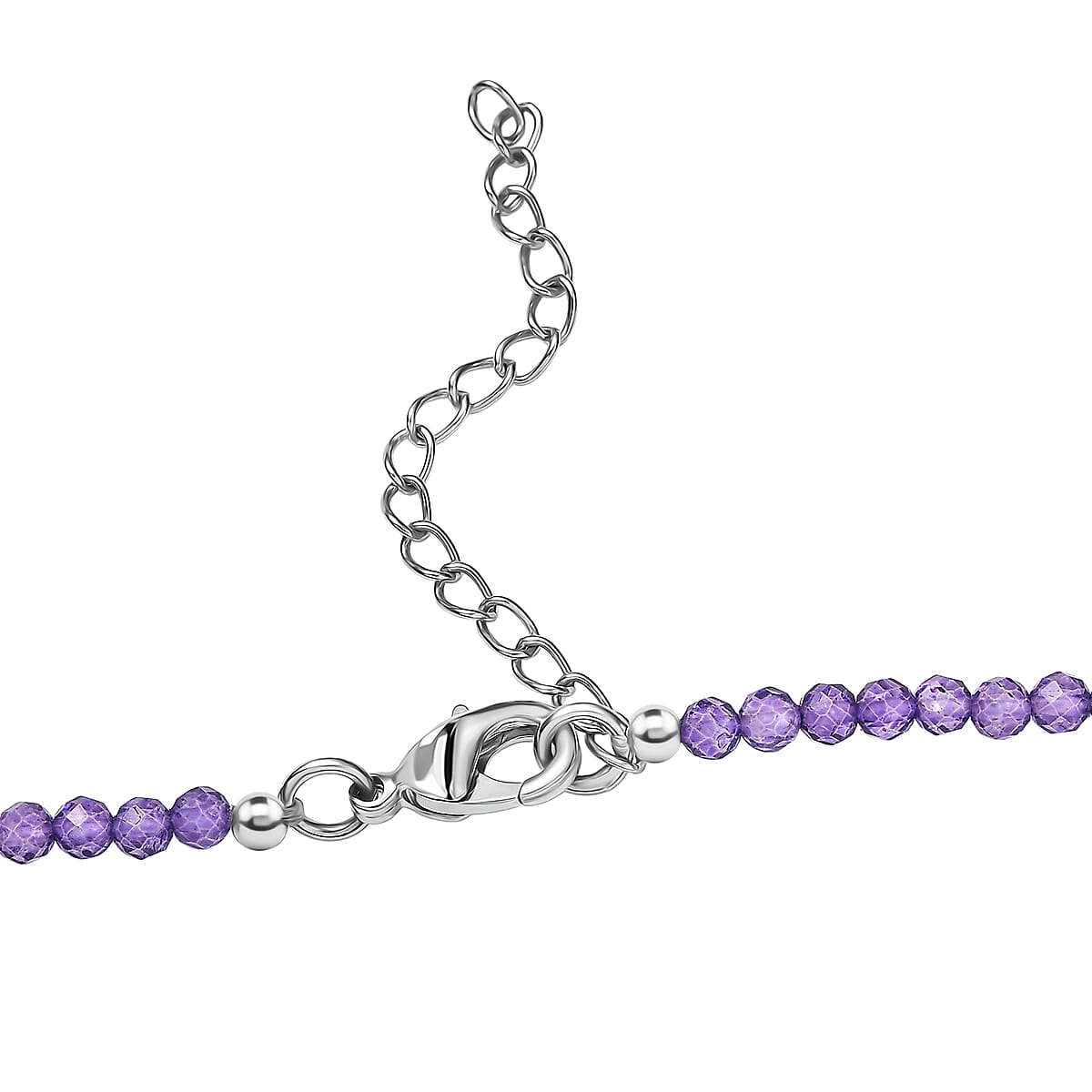 EverTrue Rose De France Amethyst and Multi Gemstone 37.60 ctw Twilight Empress Necklace in 18K RG Plated and Platinum Bond 18-20 Inches image number 4