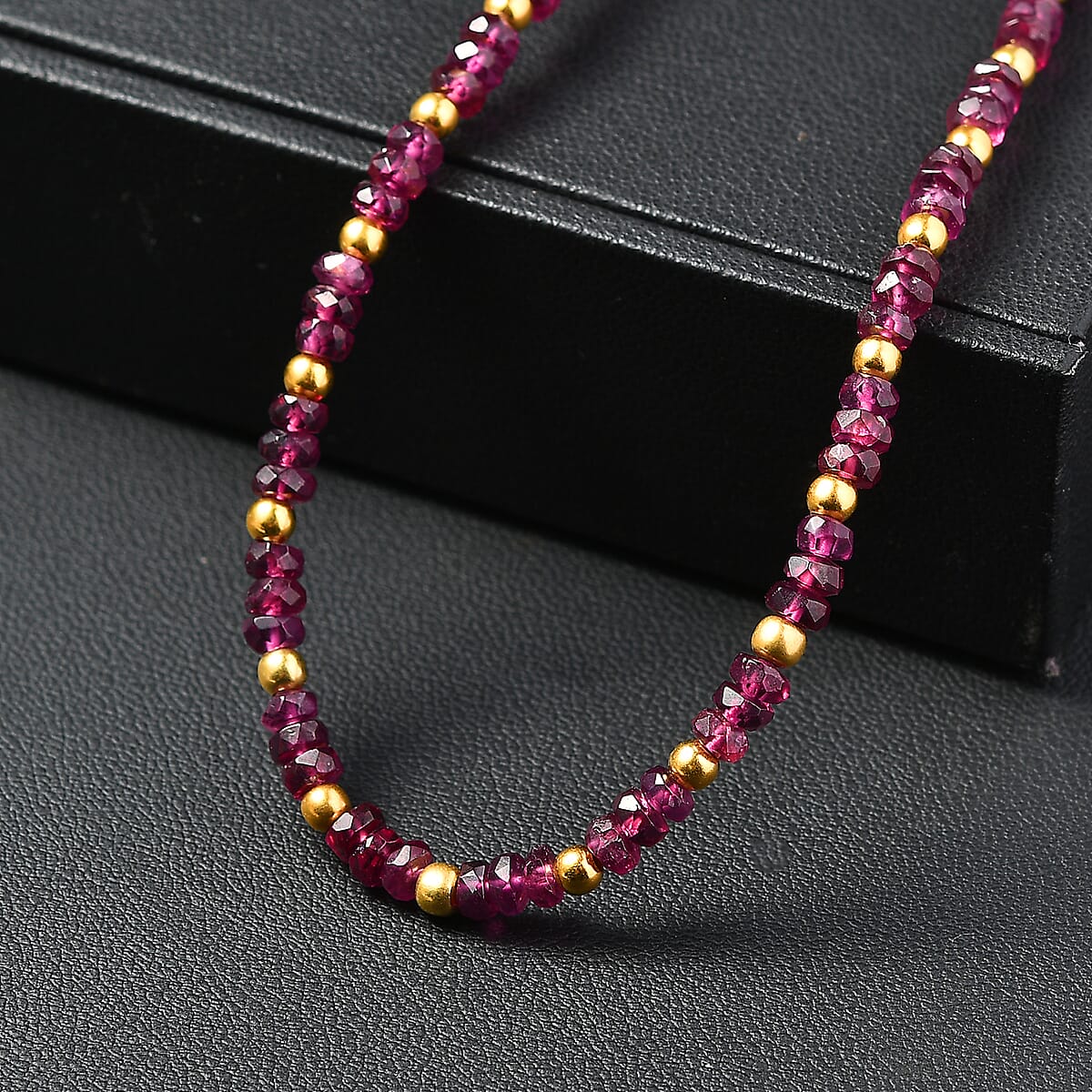D'Joy Radiant Ember Garnet  Necklace (Size - 18) in 18K YG VermeilSterling Silver ,  Silver Wt. 5.07 g 46.00 ctw image number 1