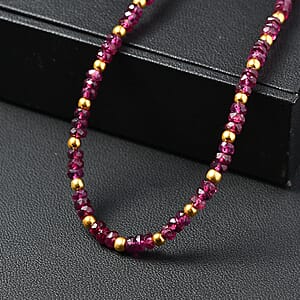 D'Joy Radiant Ember Garnet  Necklace (Size - 18) in 18K YG VermeilSterling Silver ,  Silver Wt. 5.07 g 46.00 ctw