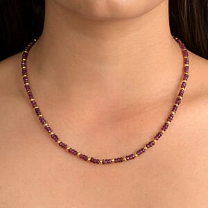 D'Joy Radiant Ember Garnet  Necklace (Size - 18) in 18K YG VermeilSterling Silver ,  Silver Wt. 5.07 g 46.00 ctw