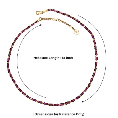 D'Joy Premium Radiant Ember Garnet 70.00 ctw Beaded Necklace in 18K Vermeil Yellow Gold Over Sterling Silver 18-20 Inches