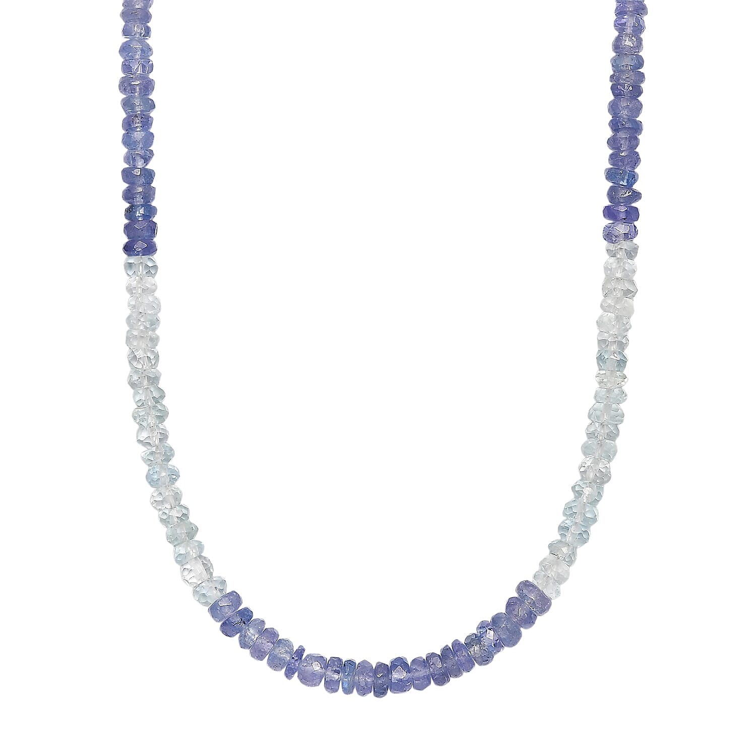 D'Joy Premium Tanzanite and Aquamarine 55.00 ctw Beaded Necklace (18-20 Inches) in 18K Vermeil Yellow Gold Over Sterling Silver