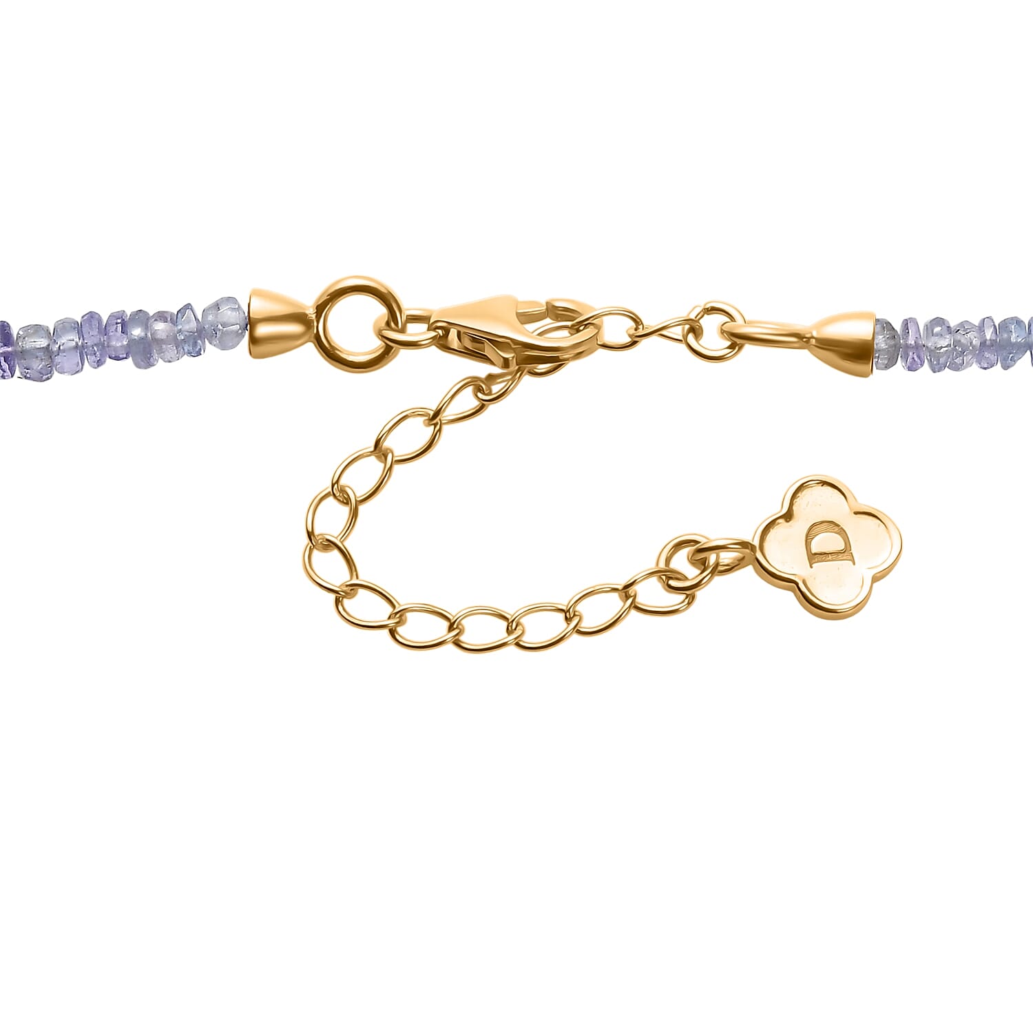 D'Joy Premium Tanzanite and Aquamarine 55.00 ctw Beaded Necklace (18-20 Inches) in 18K Vermeil Yellow Gold Over Sterling Silver