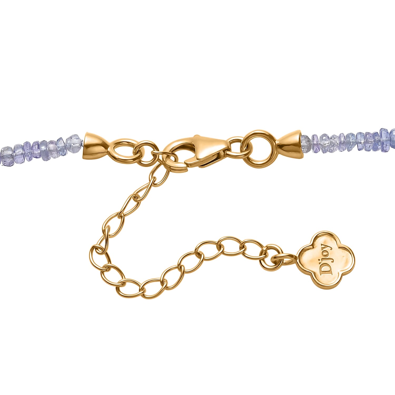 D'Joy Premium Tanzanite and Aquamarine 55.00 ctw Beaded Necklace (18-20 Inches) in 18K Vermeil Yellow Gold Over Sterling Silver
