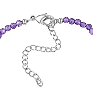 EverTrue Rose De France Amethyst and African Amethyst Beaded 12.20 ctw Traveling Pear-Shape Bracelet in 18K RG Plated and Platinum Bond (7.25 In)