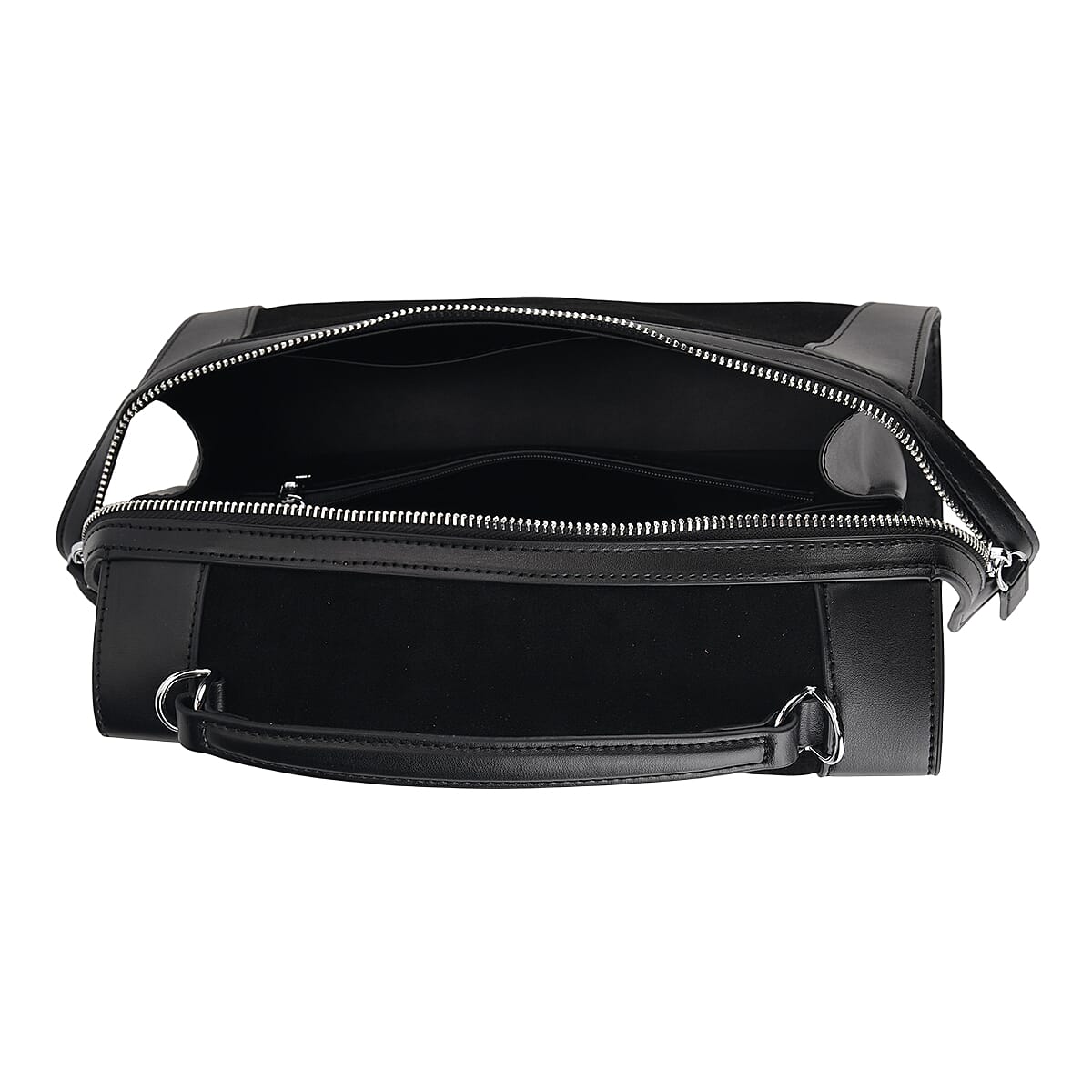 The Grand Pelle Black Genuine Leather Crossbody Bag with Shoulder Strap