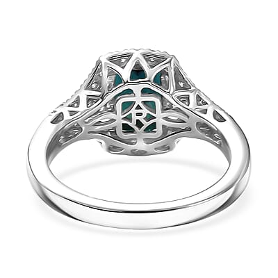 Certified & Appraised Rhapsody AAAA Monte Belo Indicolite and Diamond E-F VS 2.34 ctw Ring in 950 Platinum (Size 10.0) 6.50 Grams