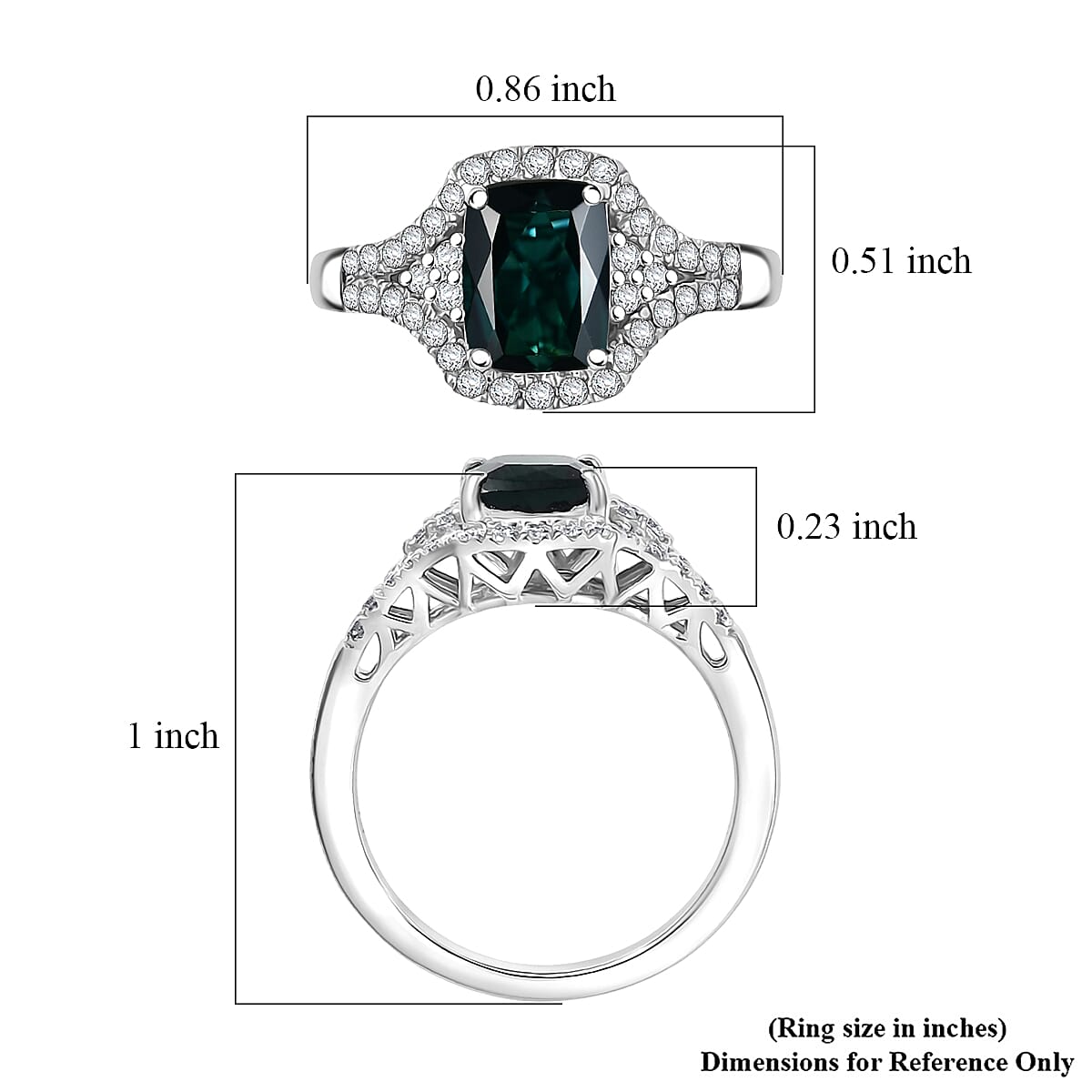 Certified & Appraised Rhapsody AAAA Monte Belo Indicolite and Diamond E-F VS 2.34 ctw Ring in 950 Platinum (Size 6.0) 6.50 Grams image number 5