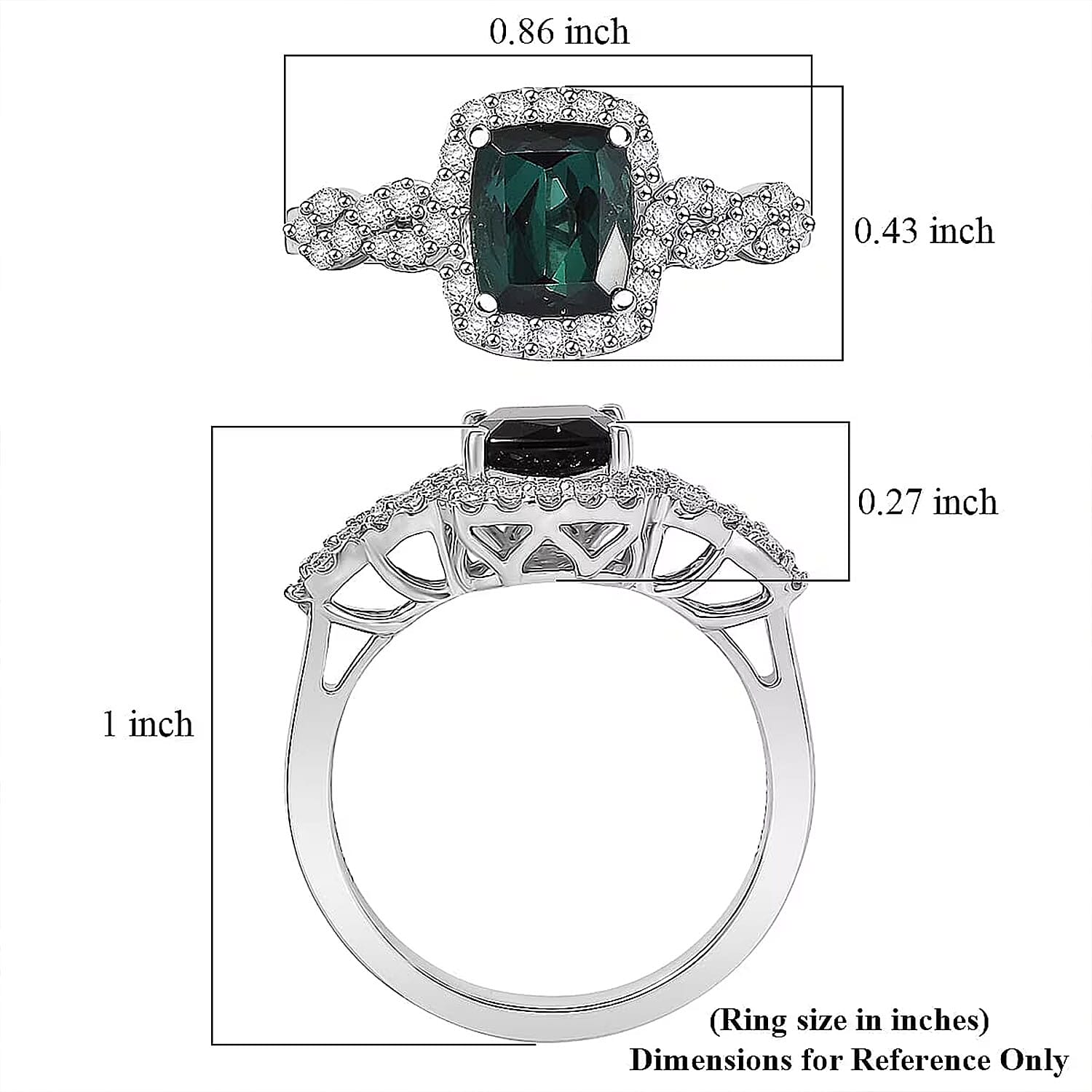 Certified & Appraised Rhapsody AAAA Monte Belo Indicolite and Diamond E-F VS 2.15 ctw Ring in 950 Platinum (Size  10.0) 6.35 Grams