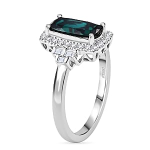 Certified & Appraised Rhapsody AAAA Monte Belo Indicolite and Diamond E-F VS 1.67 ctw Ring in 950 Platinum (Size 6.0) 6.43 Grams
