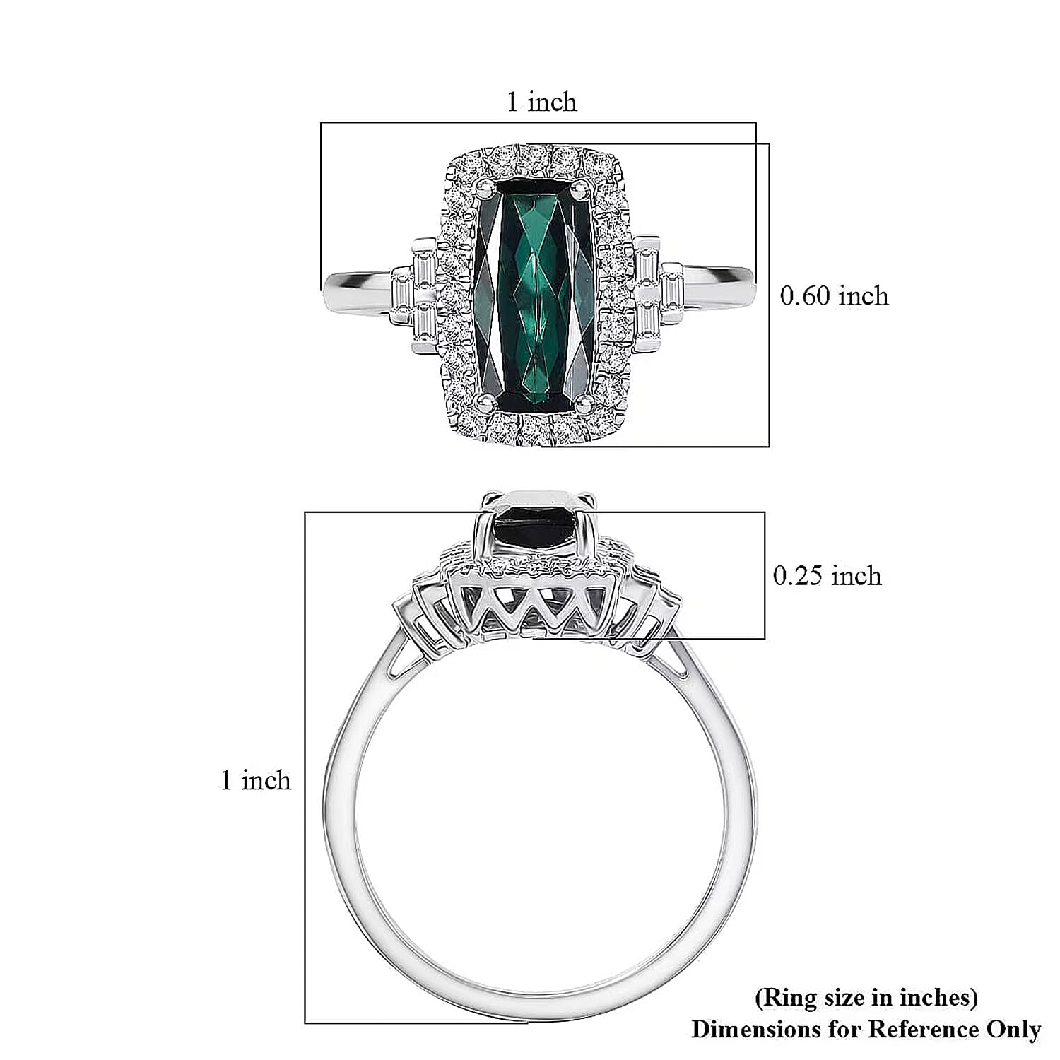 Certified & Appraised Rhapsody AAAA Monte Belo Indicolite and Diamond E-F VS 1.67 ctw Ring in 950 Platinum (Size 6.0) 6.43 Grams