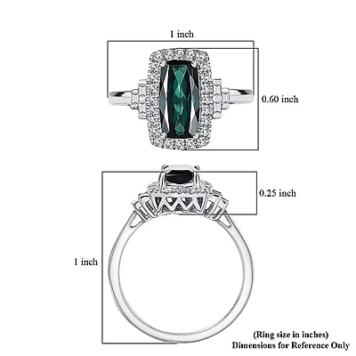 Certified & Appraised Rhapsody AAAA Monte Belo Indicolite and Diamond E-F VS 1.67 ctw Ring in 950 Platinum (Size 6.0) 6.43 Grams